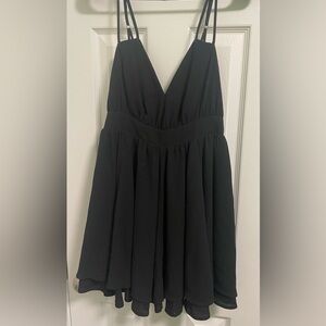 WETseal Black Chiffon Spaghetti Strap Mini Dress